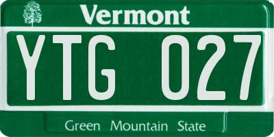 VT license plate YTG027