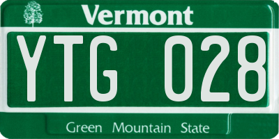VT license plate YTG028