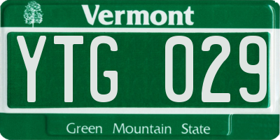 VT license plate YTG029