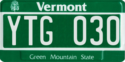 VT license plate YTG030