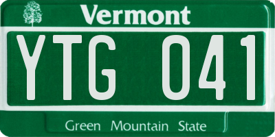 VT license plate YTG041