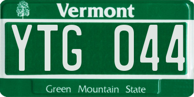 VT license plate YTG044