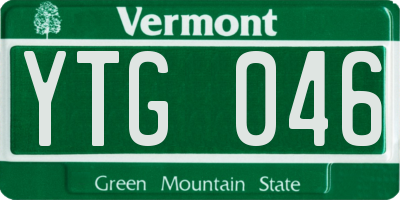 VT license plate YTG046