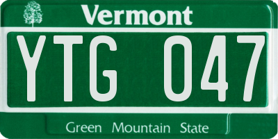 VT license plate YTG047