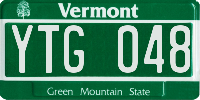 VT license plate YTG048