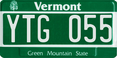 VT license plate YTG055