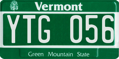 VT license plate YTG056