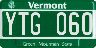 VT license plate YTG060