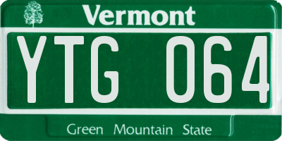 VT license plate YTG064