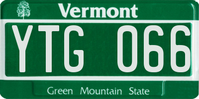 VT license plate YTG066