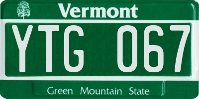 VT license plate YTG067