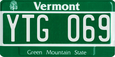 VT license plate YTG069