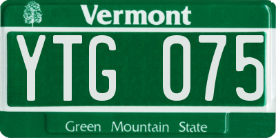 VT license plate YTG075