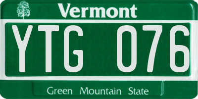VT license plate YTG076
