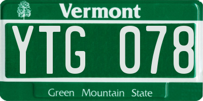 VT license plate YTG078