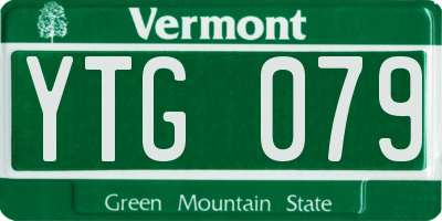VT license plate YTG079