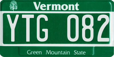 VT license plate YTG082