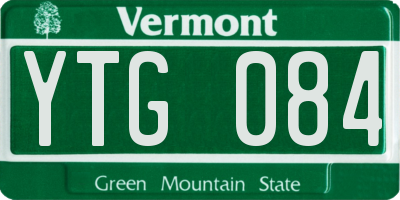VT license plate YTG084