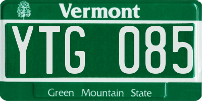 VT license plate YTG085