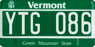 VT license plate YTG086