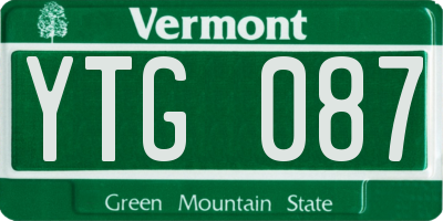VT license plate YTG087