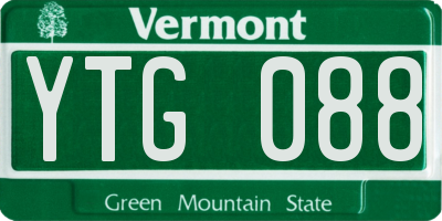 VT license plate YTG088