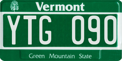 VT license plate YTG090