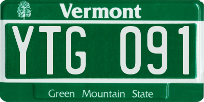 VT license plate YTG091