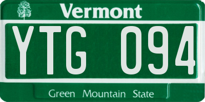 VT license plate YTG094