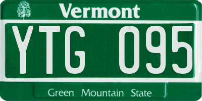 VT license plate YTG095