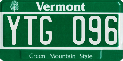 VT license plate YTG096