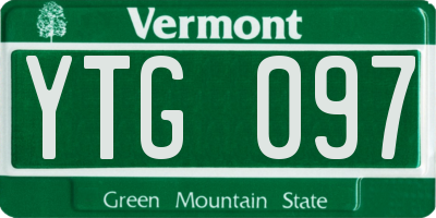 VT license plate YTG097