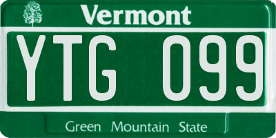 VT license plate YTG099