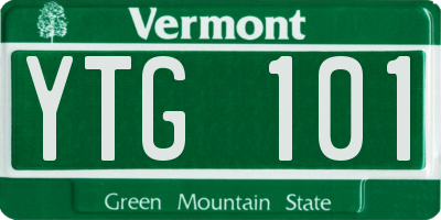 VT license plate YTG101