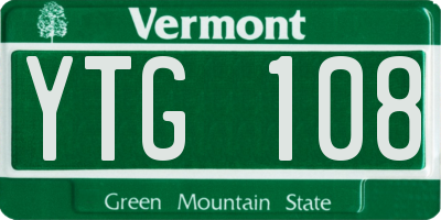 VT license plate YTG108
