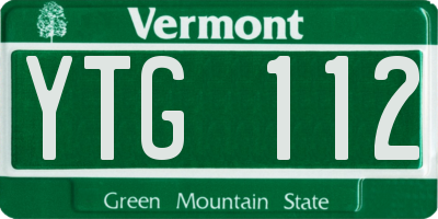 VT license plate YTG112