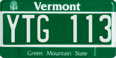 VT license plate YTG113