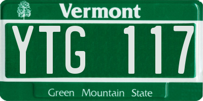 VT license plate YTG117