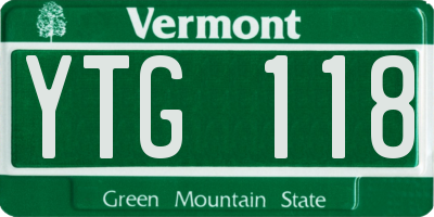 VT license plate YTG118