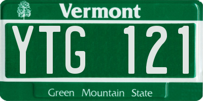 VT license plate YTG121