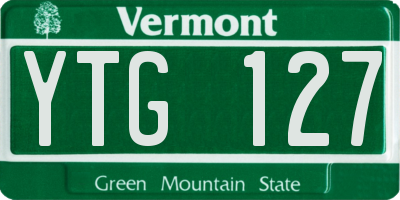 VT license plate YTG127