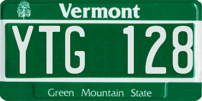 VT license plate YTG128