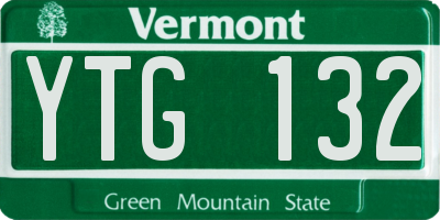 VT license plate YTG132
