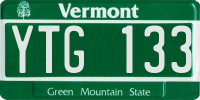 VT license plate YTG133