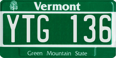 VT license plate YTG136