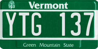 VT license plate YTG137
