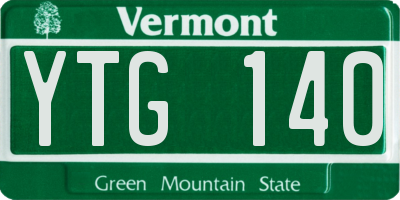 VT license plate YTG140