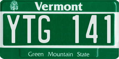 VT license plate YTG141