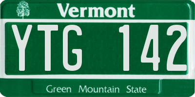 VT license plate YTG142