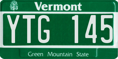 VT license plate YTG145